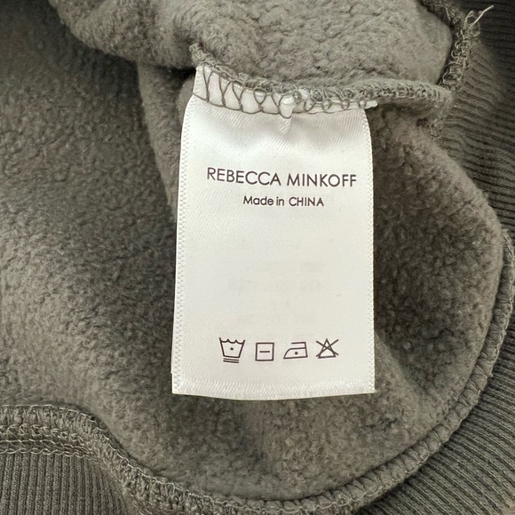 Rebecca Minkoff Puff Sleeve Sweatshirt Women’s L Charcoal Fleece Pullover - Picture 6 of 9